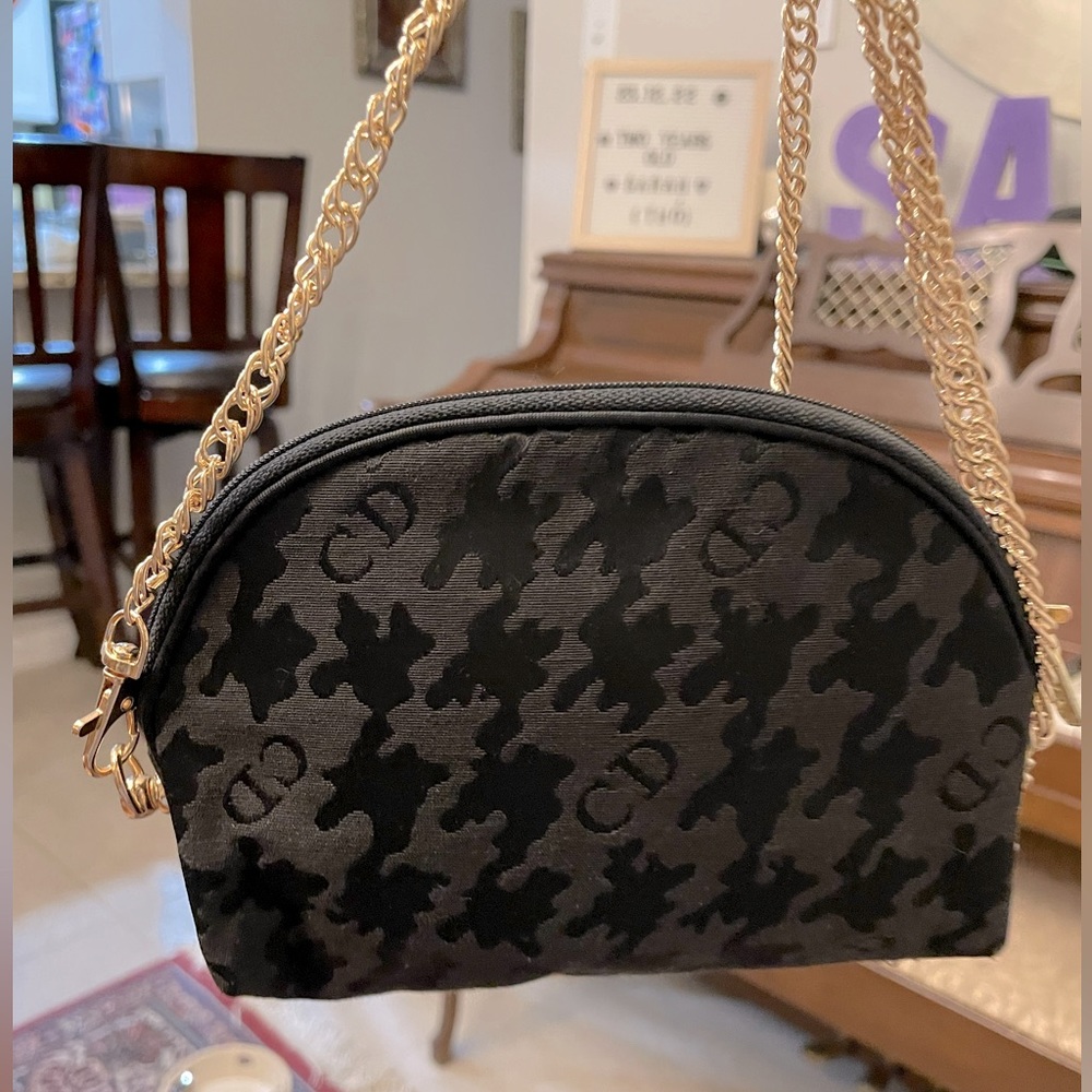 ❌SOLD❌Christian Dior Pouch Authentic Logo Black Cosmetic Used Vintage